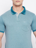 LIVFREE Polo Neck Men's T-Shirt in Solid Pattern Half Sleeve