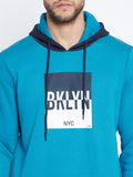 Livfree Men's Hoodie Color Blocked Tracksuit - Peacock/Navy