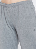 Livfree Women's Mock Collar Milange Tracksuit - Grey Mix