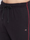 Livfree Men's Hoodie Full Sleeves Solid Tracksuit - Tango Red/Black