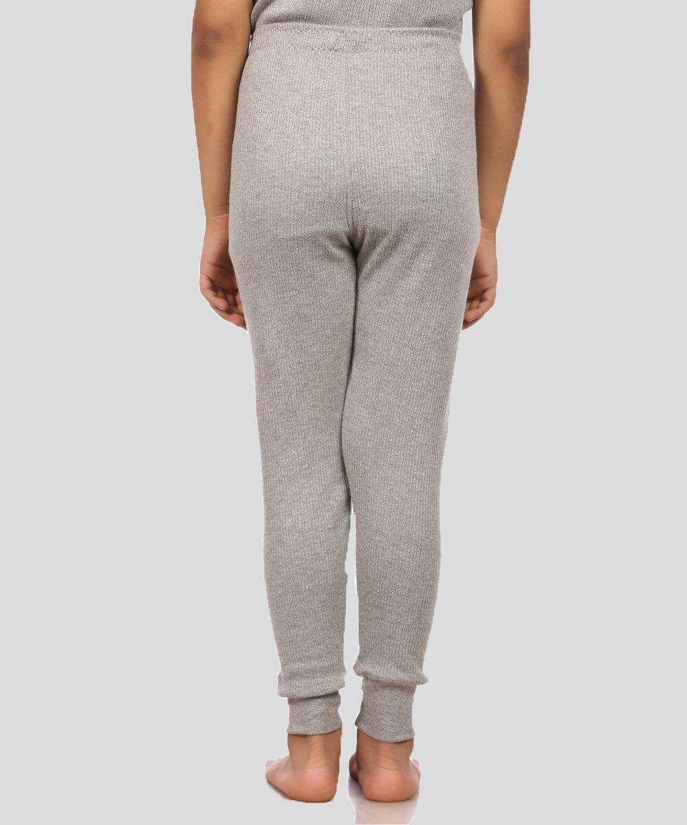 Neva Velveti Scoop Neck Full Sleeves Upper and Lower Thermal Upper for Kids Unisex (For Boys and Girls)-Milange Grey