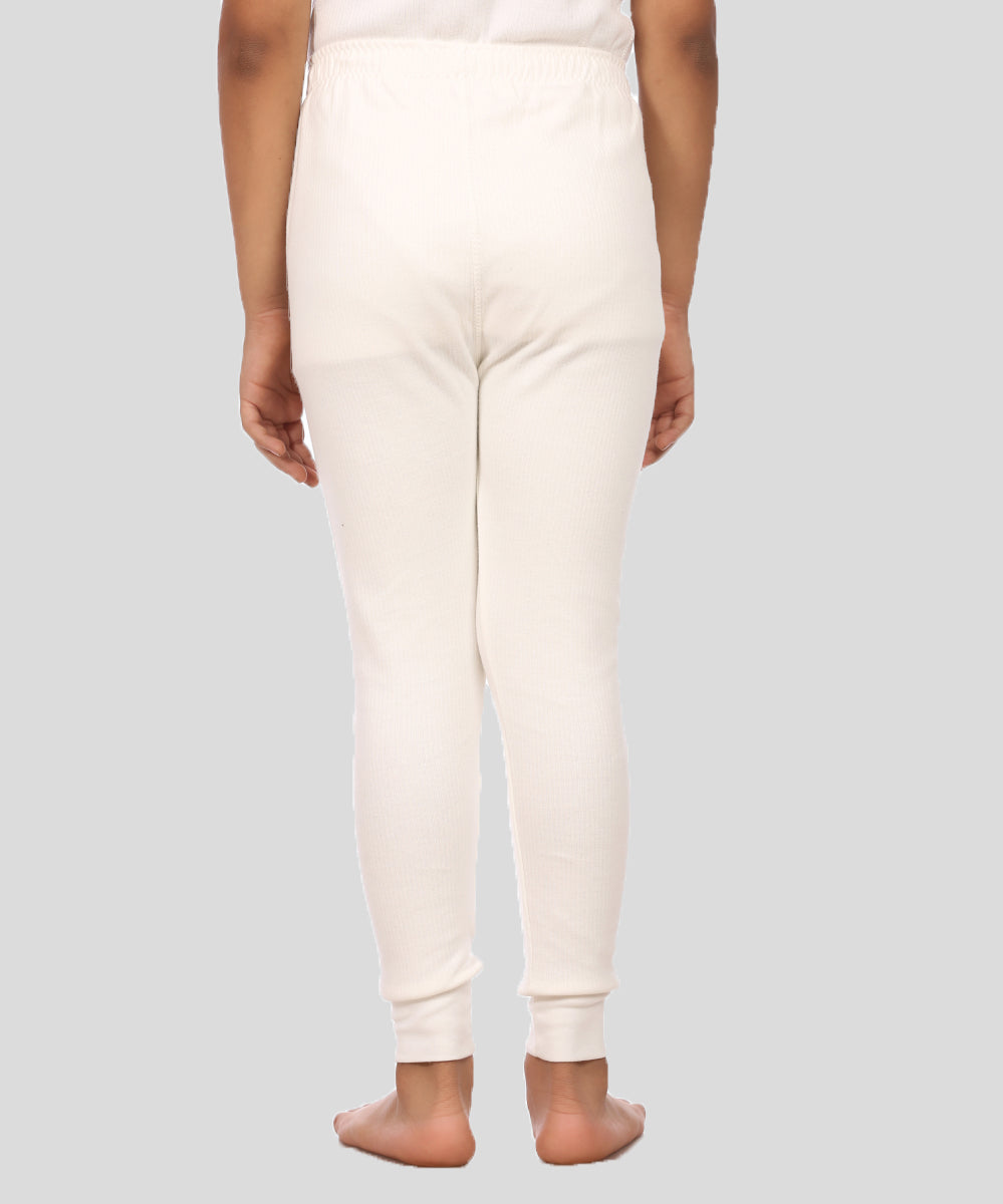 Neva Velveti Scoop Neck Full Sleeves Upper and Lower Thermal Upper for Kids Unisex (For Boys and Girls)-Off White