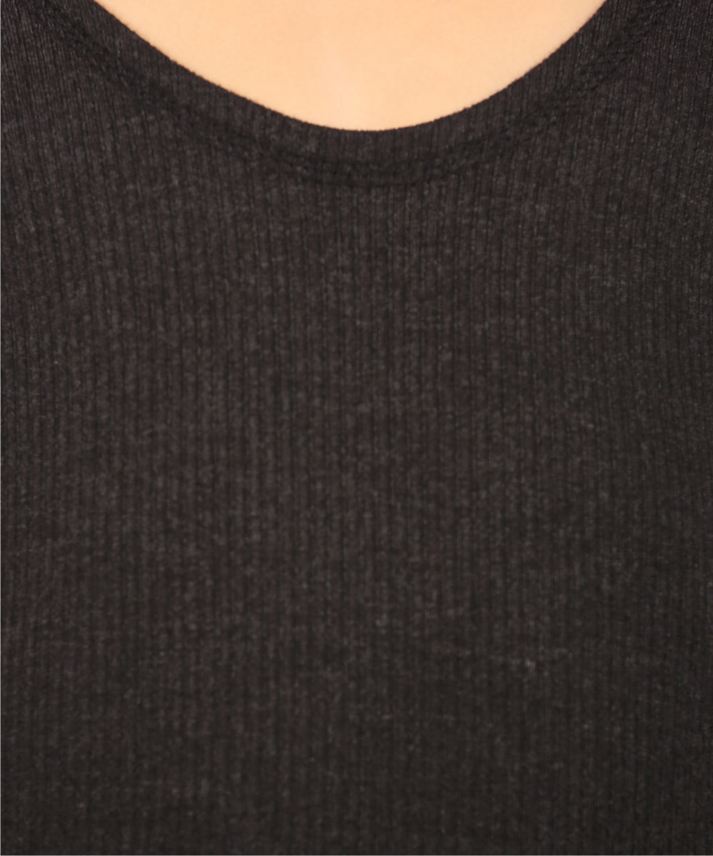 Neva Velveti Scoop Neck Full Sleeves Upper and Lower Thermal Upper for Kids Unisex (For Boys and Girls)-Anthra