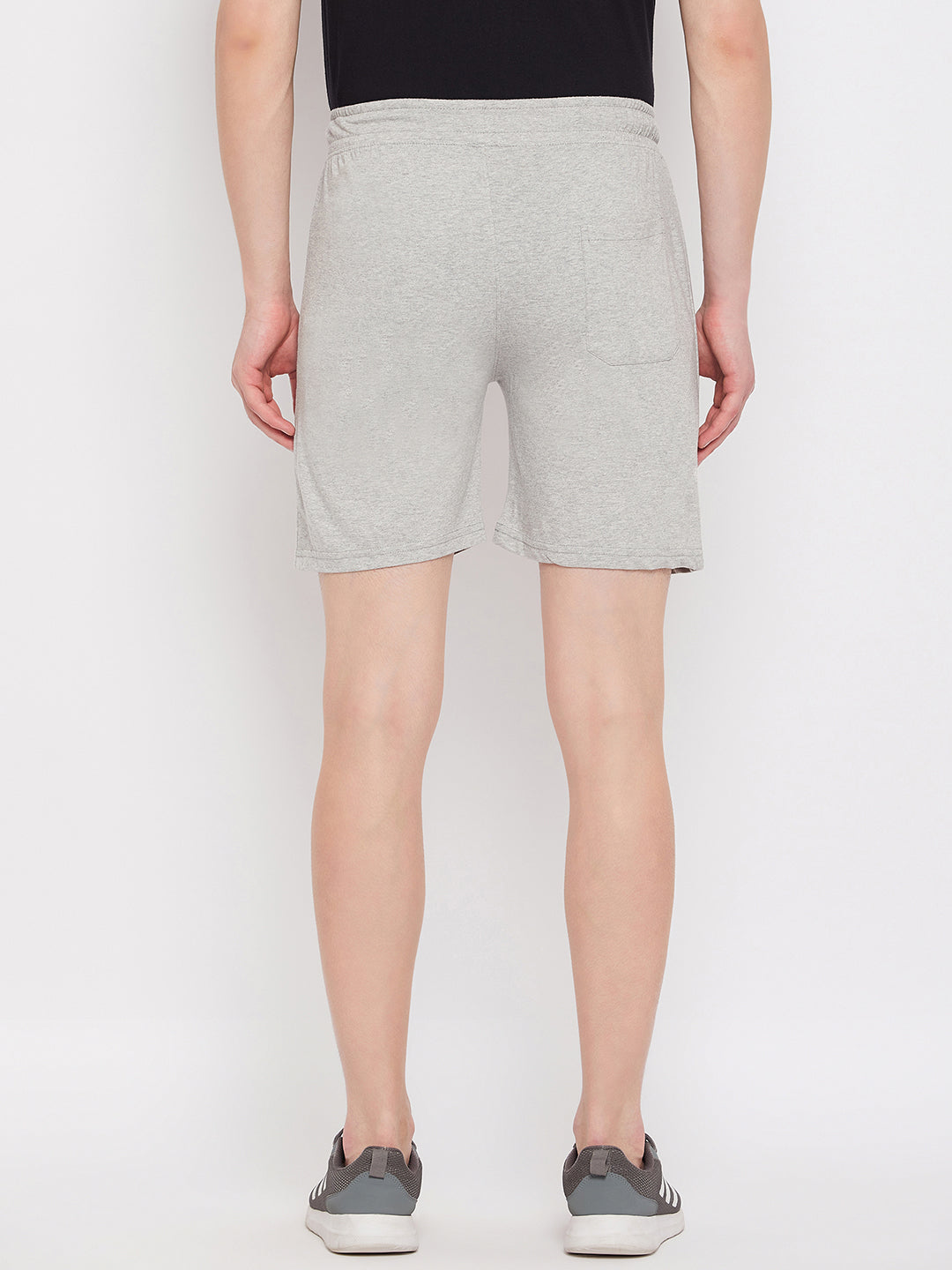 Livfree Men's Bermuda in Solid Pattern Both Side Zipper Pockets - 5% Milange Grey