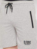 Livfree Men's Bermuda in Solid Pattern Both Side Zipper Pockets - 5% Milange Grey