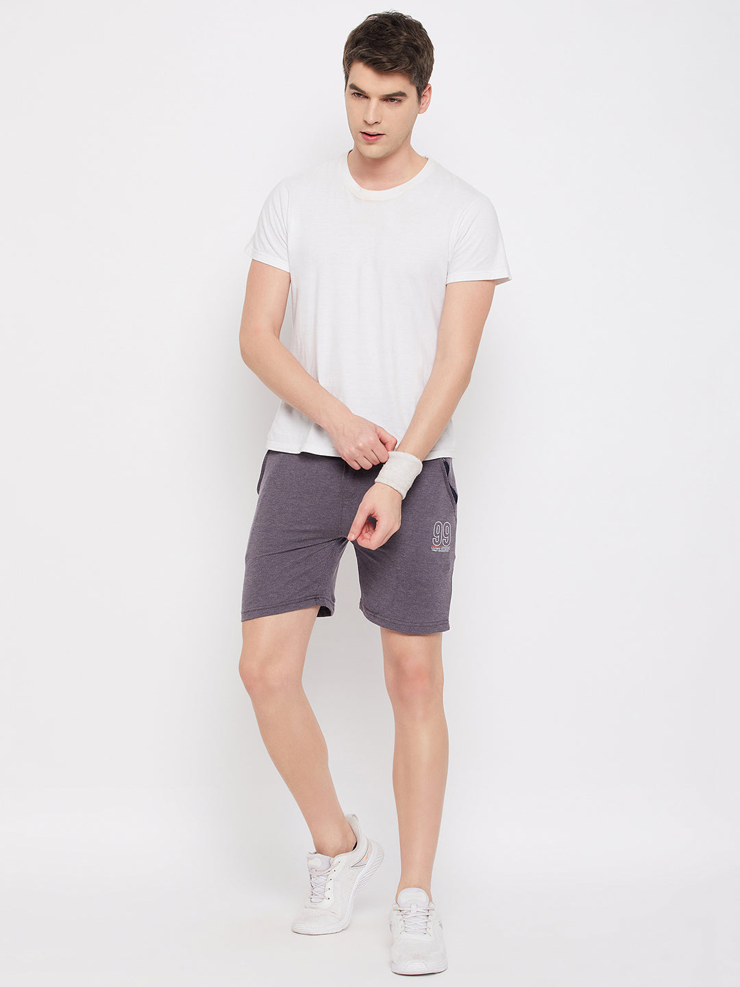 Livfree Men's Bermuda in Wave Pattern Both Side Zipper Pockets - Navy Mix