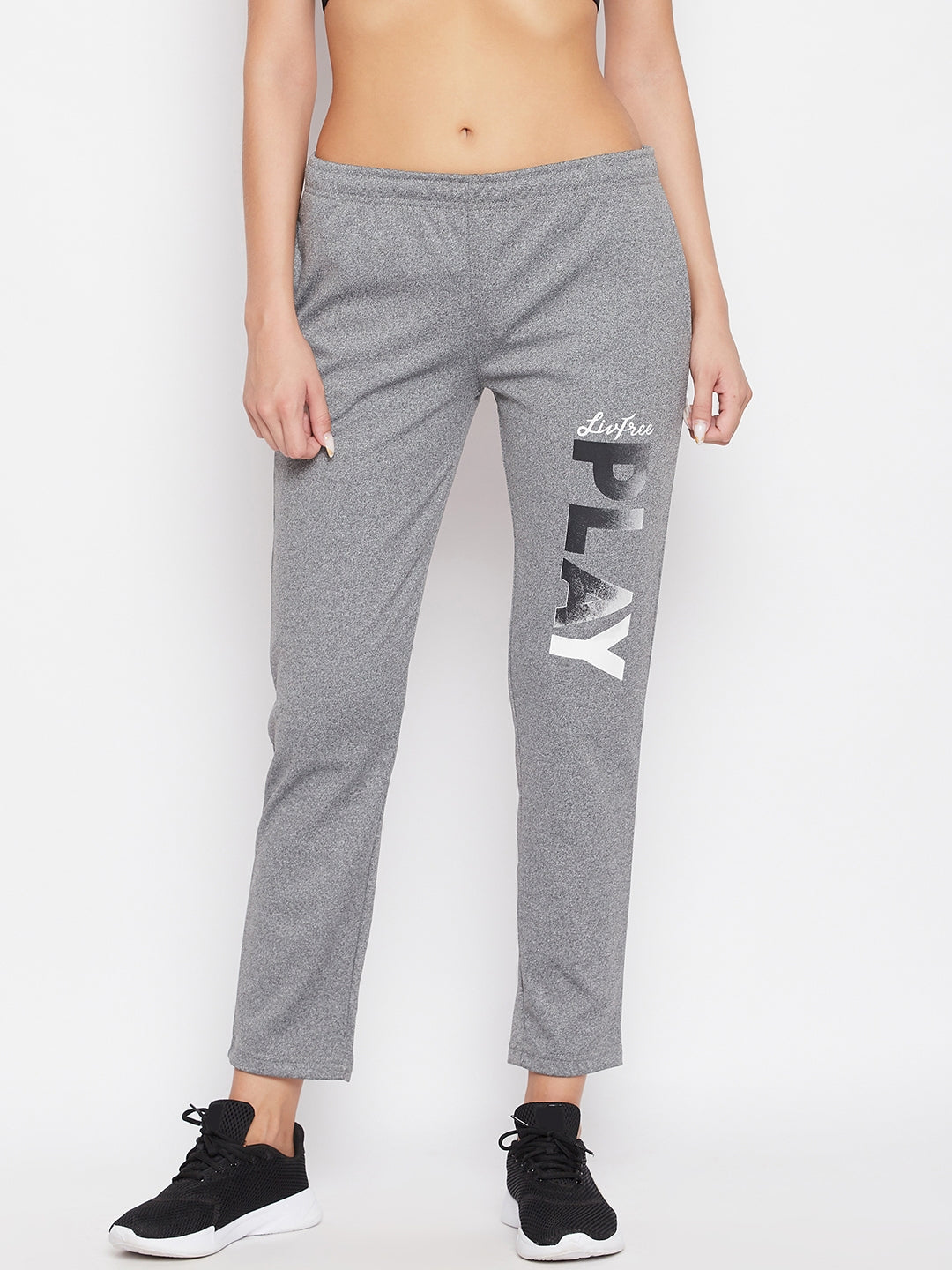 Livfree Women's Milange Trackpant - Milange grey