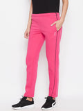 Livfree Women's Solid Trackpant - Hot Pink