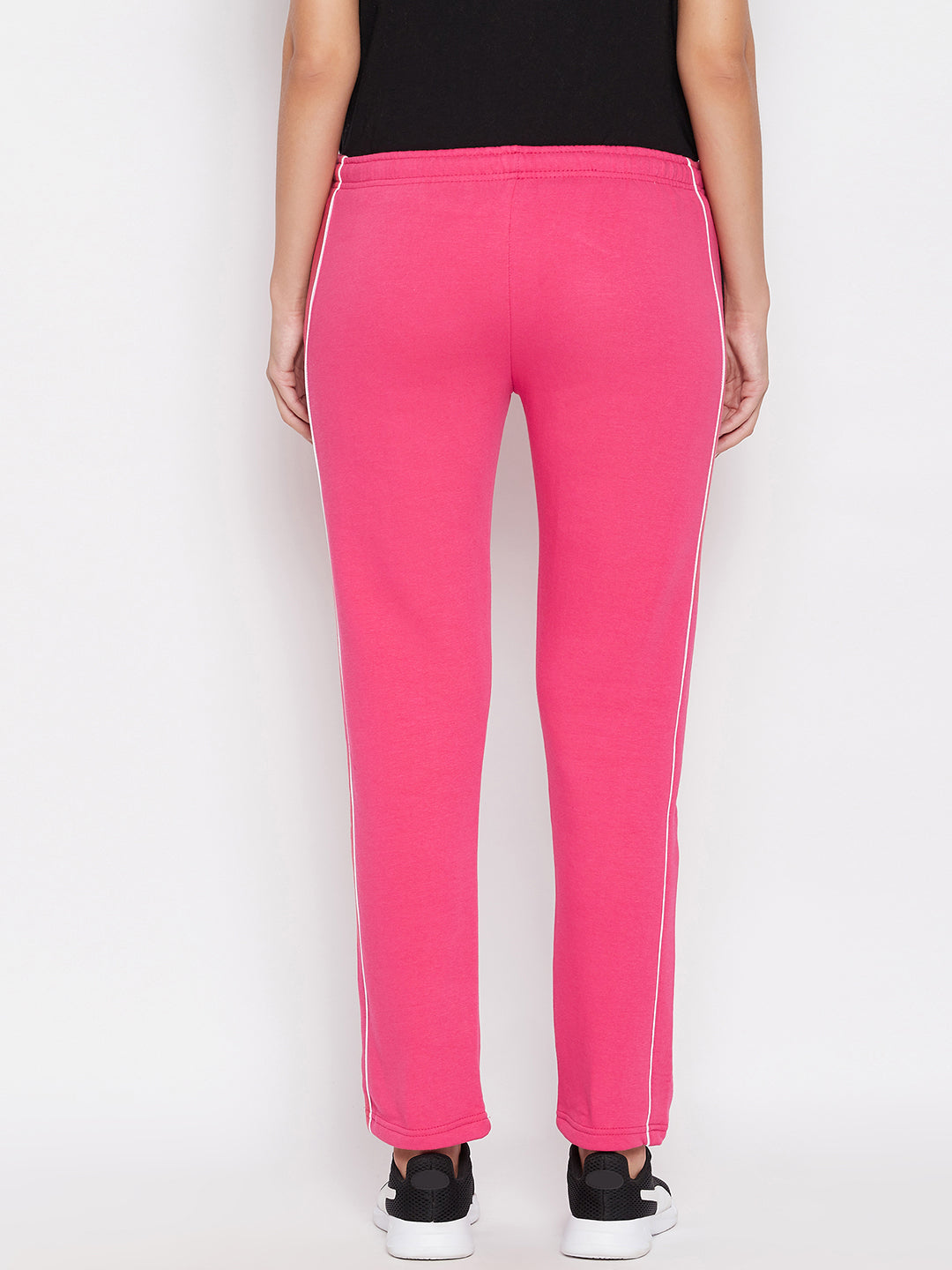 Baby Pink Track Pants with Typographic Detailing  Crimsoune Club