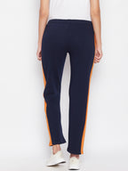 Livfree Women's Solid Trackpant - Navy