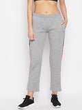 Livfree Women's Color Blocked Trackpant with pockets - 5% Milange Grey