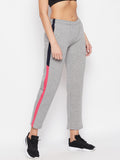 Livfree Women's Color Blocked Trackpant with pockets - 5% Milange Grey