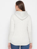 Livfree Women's Hoodie Full Sleeves Printed Sweatshirt - Milange Grey