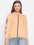 Livfree Women's Hoodie Full Sleeves Solid Sweatshirt - Tango Mustard (Zipper)