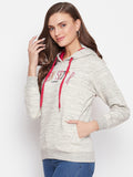 Livfree Women's Hoodie Full Sleeves Sweatshirt - Milange Grey