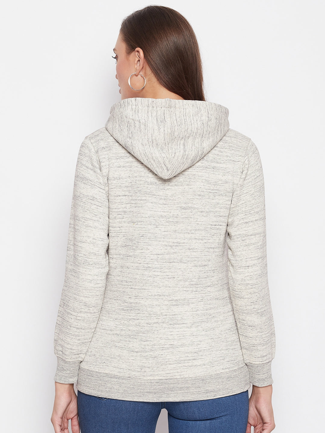 Livfree Women's Hoodie Full Sleeves Sweatshirt - Milange Grey