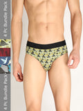 Neva Koolin Men's Printed Brief| Pack of 4