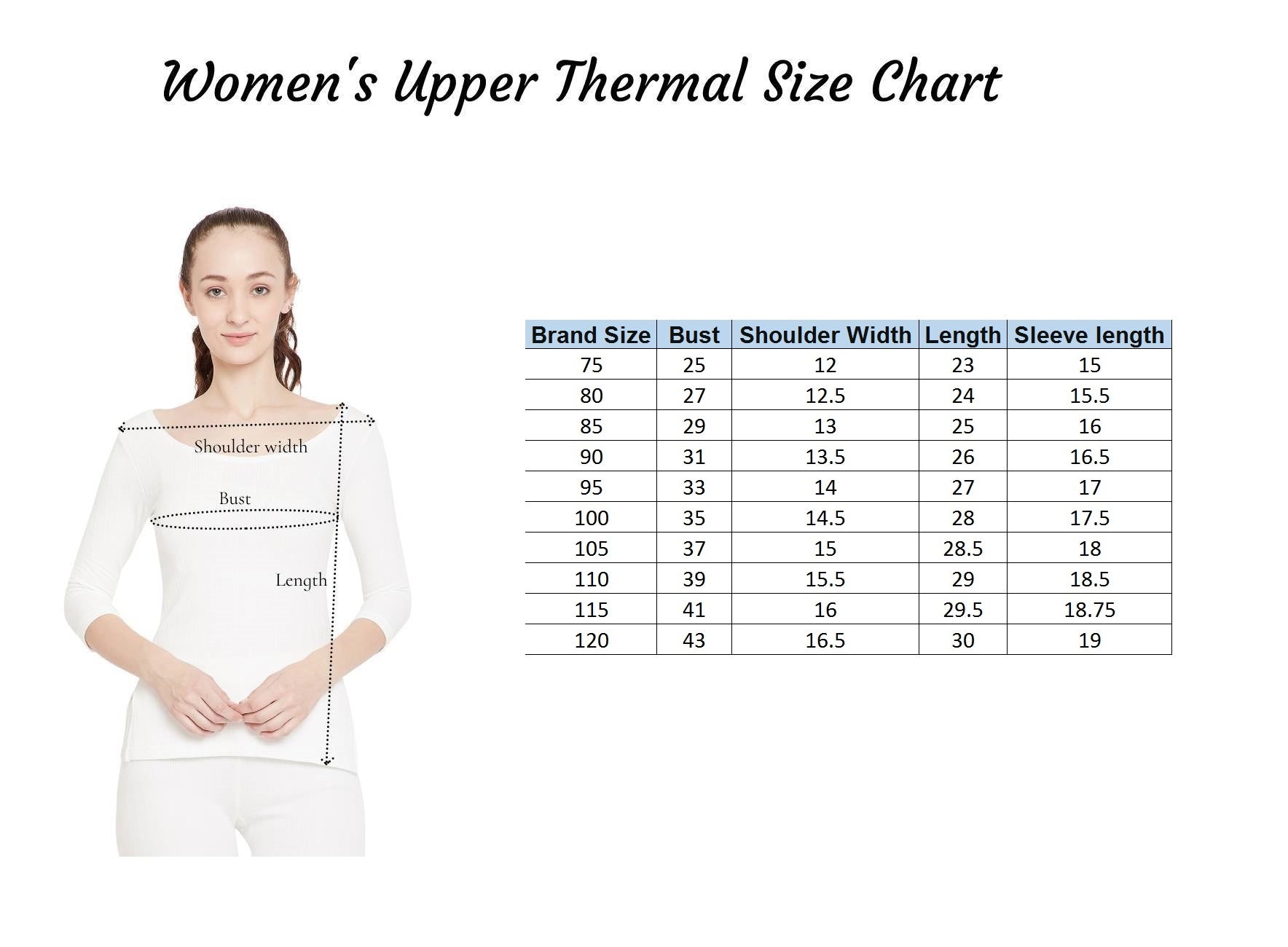 Neva Esancia Deep Scoop Neck 3/4th Sleeve Warmer/Thermal Upper for Women