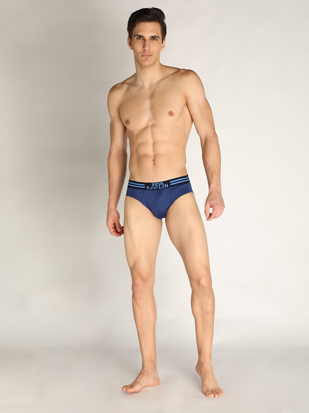 Neva Koolin Men's Solid Underwear Brief in Maroon, Navy, Air Force, Olive Collection (Pack of 4)