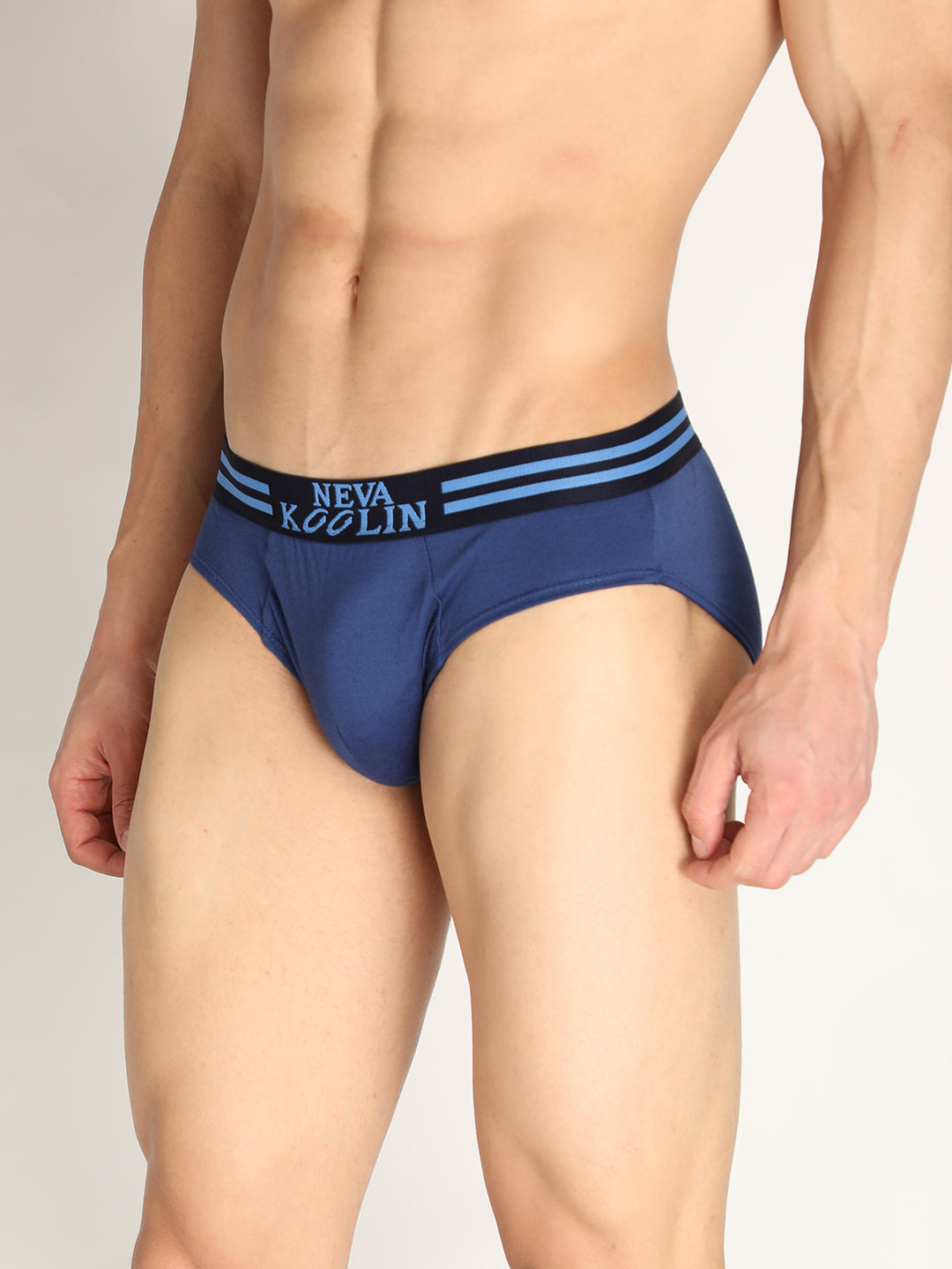 Neva Koolin Men's Solid Underwear Brief in Navy, Air Force, Maroon, Olive Collection (Pack of 4)