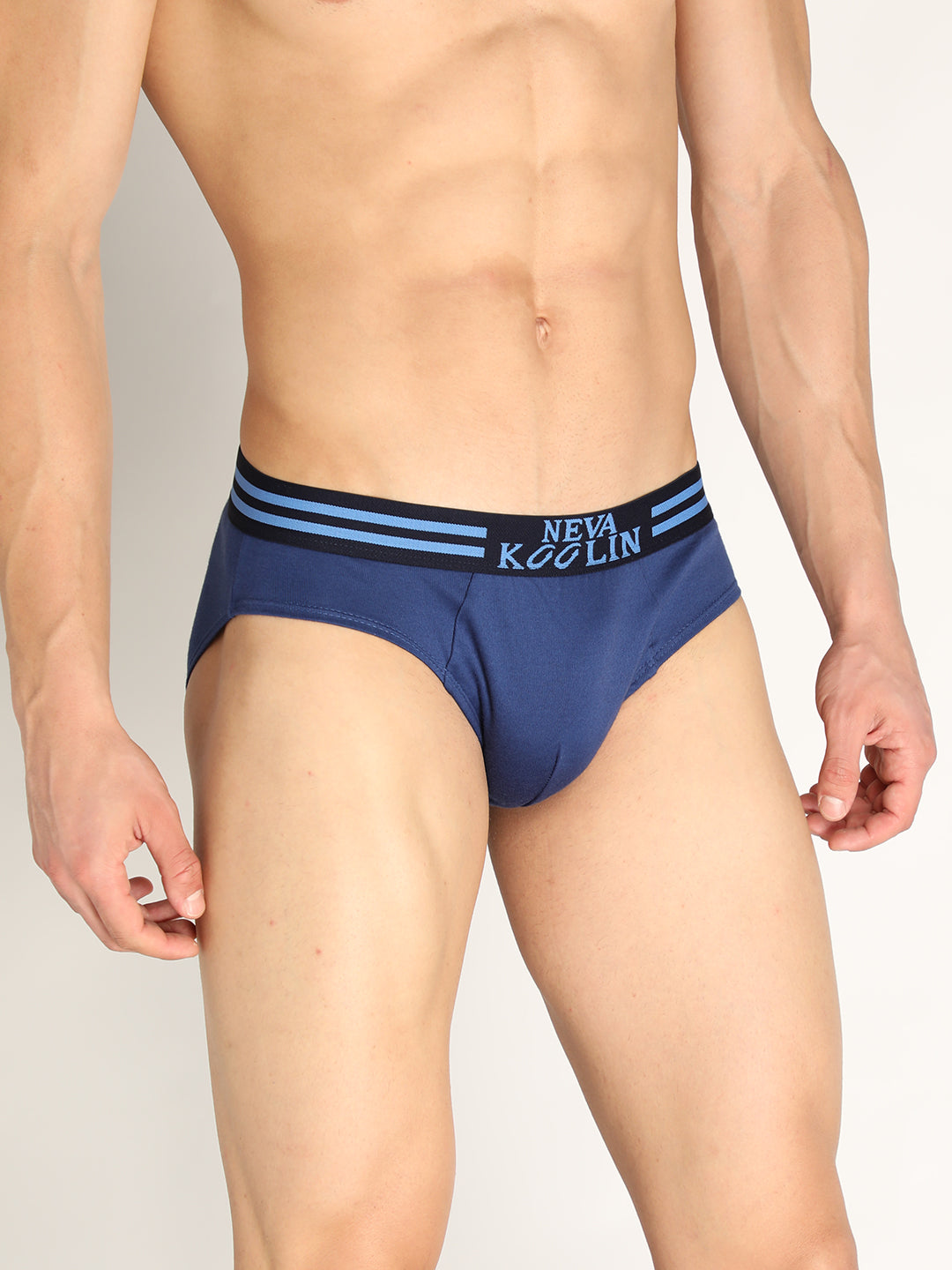 Neva Koolin Men's Solid Underwear Brief in Navy, Air Force, Maroon, Olive Collection (Pack of 4)