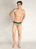 Neva Koolin Men's Printed Underwear Brief - Grey, Pista, Sky, Dark Grey Collection (Pack of 4)