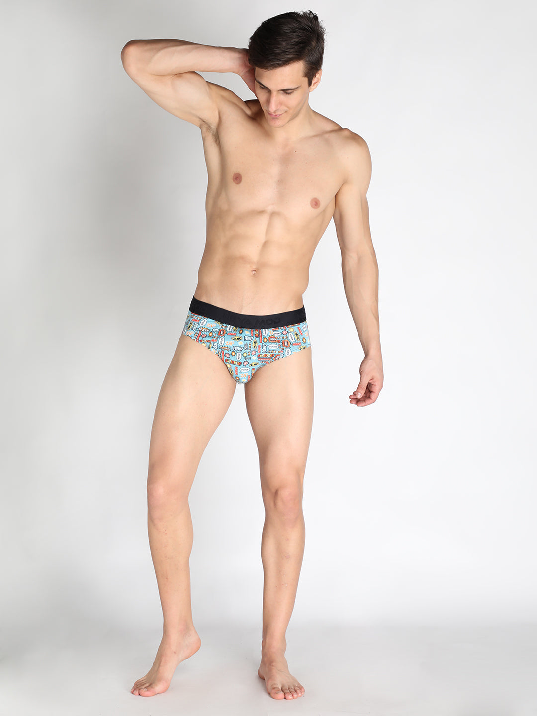 Neva Modal Base Super soft Mens Printed V-Shape Brief- Sky
