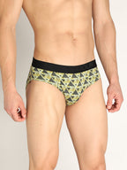 Neva Koolin Men's Printed Underwear Brief - Grey, Pista, Sky, Dark Grey Collection (Pack of 4)