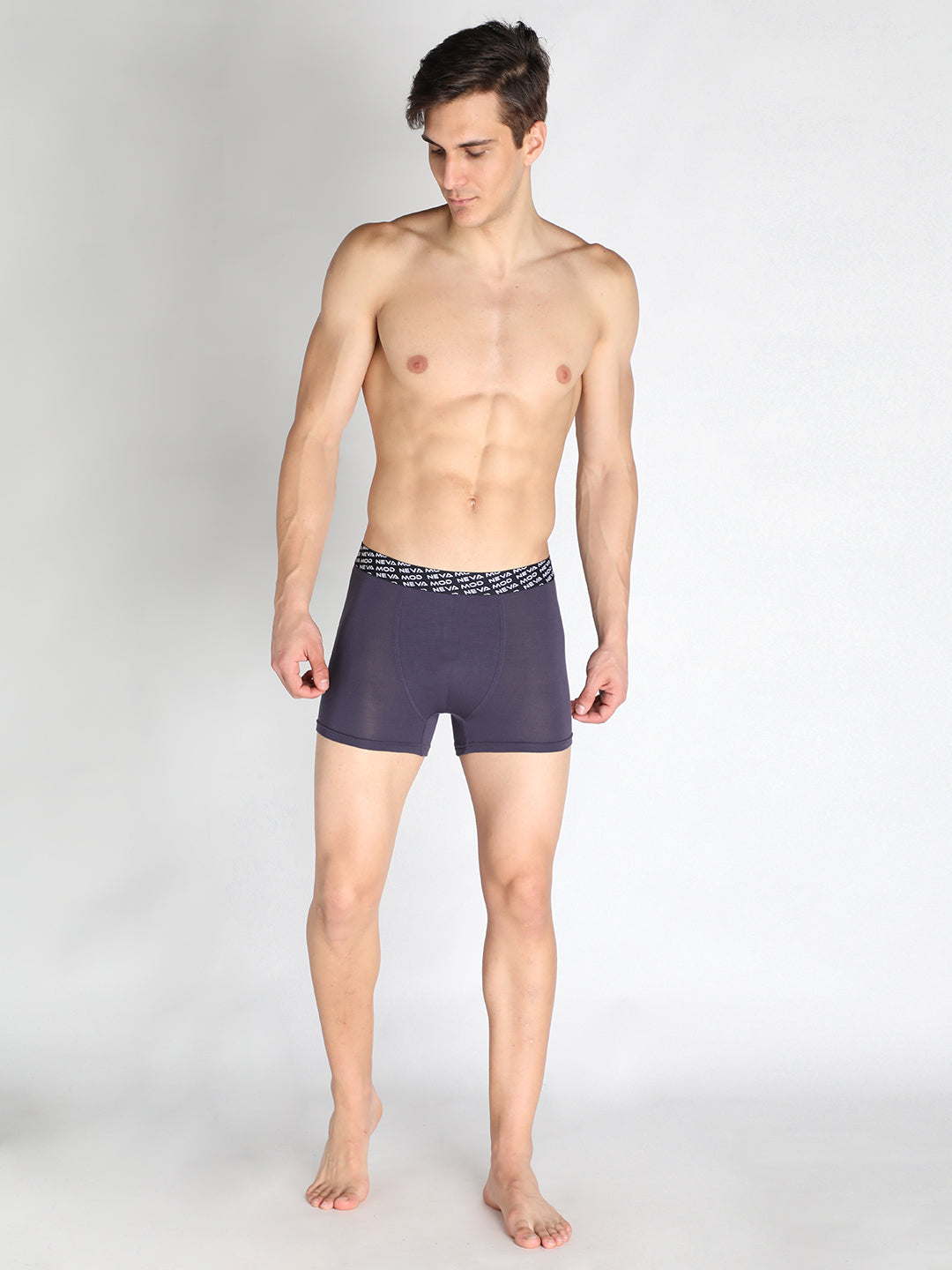 Neva Modal Solid Short Trunk Underwear for Men- Blue, Steel Grey, Red Collection (Pack of 3)