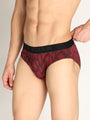 Neva Koolin Men's Printed Underwear Brief - Maroon, Pista, White, Dark Grey Collection (Pack of 4)