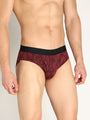 Neva Koolin Men's Printed Underwear Brief - Maroon, Pista, White, Dark Grey Collection (Pack of 4)