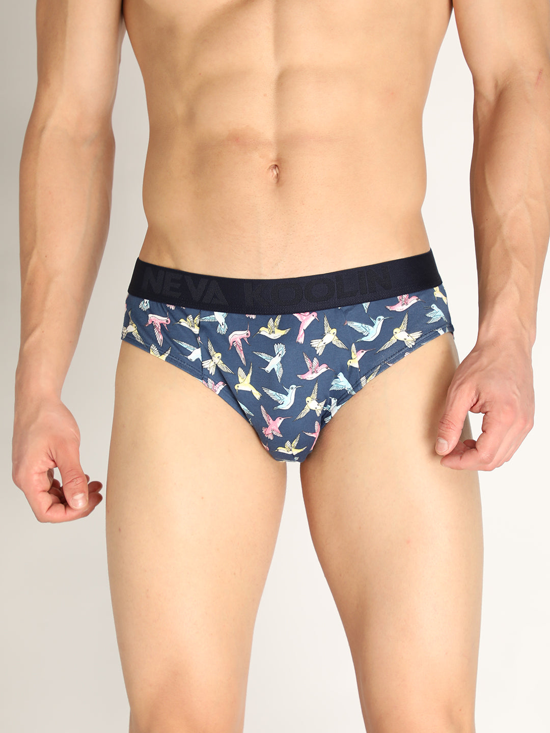 Neva Koolin Men's Printed Underwear/Brief - Sky,White,dark Grey, grey Collection (Pack of 4)