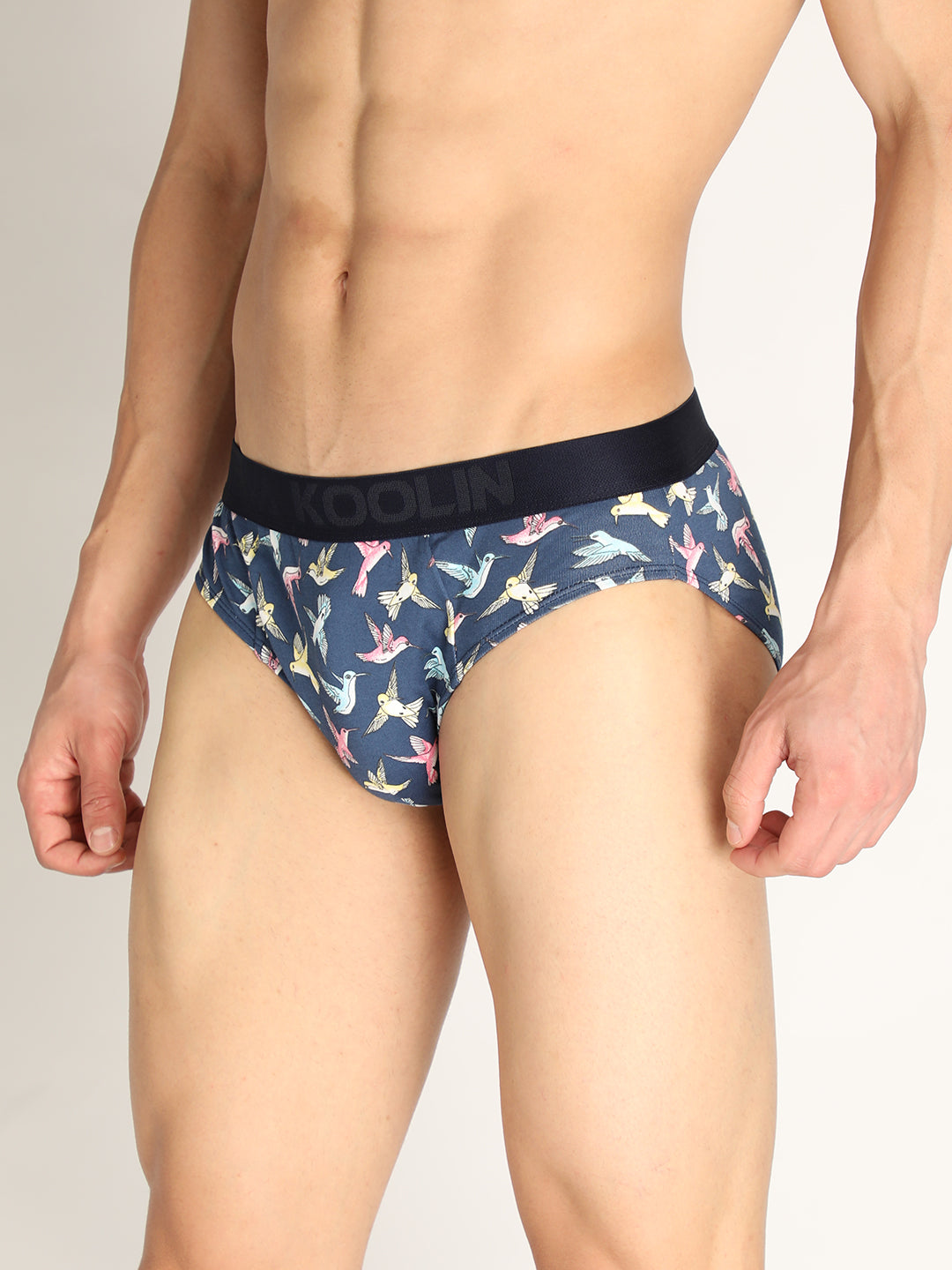 Neva Koolin Men's Printed Underwear/Brief - Sky,White,dark Grey, grey Collection (Pack of 4)