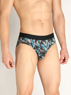 Neva Koolin Men's Printed Underwear Brief - Grey, Pista, Sky, Dark Grey Collection (Pack of 4)