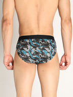 Neva Koolin Men's Printed Underwear Brief - Grey, Pista, Sky, Dark Grey Collection (Pack of 4)