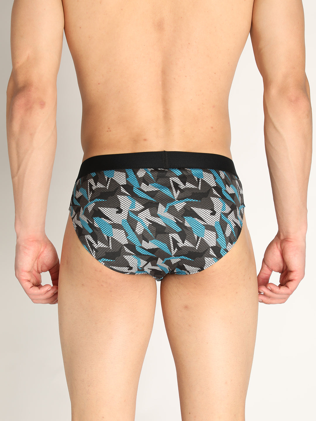 Neva Koolin Men's Printed Underwear Brief - Grey, Pista, Sky, Dark Grey Collection (Pack of 4)