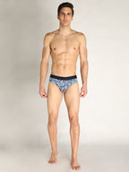 Neva Koolin Men's Printed Underwear Brief - Grey, Pista, Sky, Dark Grey Collection (Pack of 4)