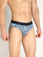 Neva Koolin Men's Printed Underwear Brief - Grey, Pista, Sky, Dark Grey Collection (Pack of 4)