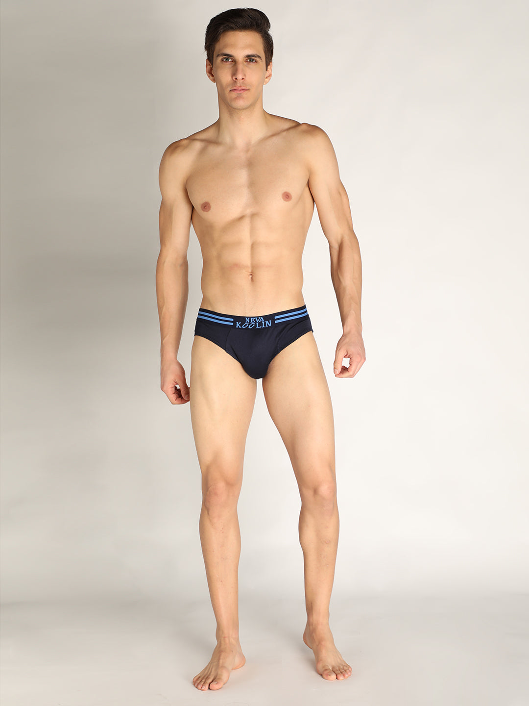 Neva Koolin Men's Solid Underwear Brief in Navy, Air Force, Maroon, Olive Collection (Pack of 4)