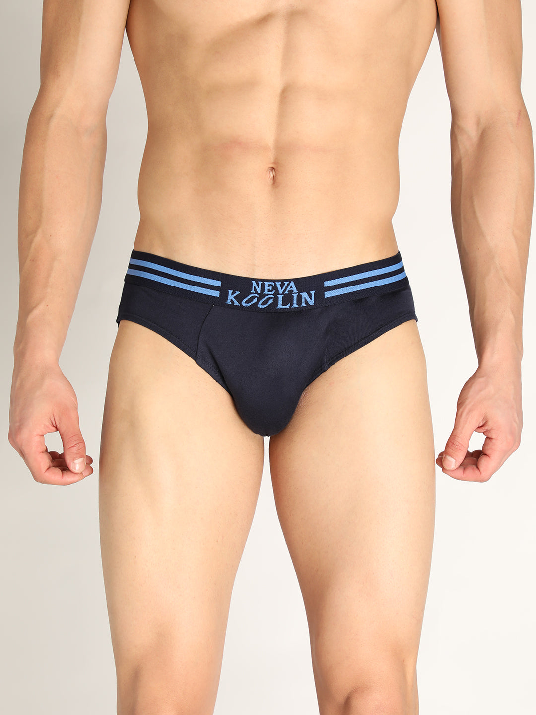 Neva Koolin Men's Solid Underwear Brief in Navy, Air Force, Maroon, Olive Collection (Pack of 4)