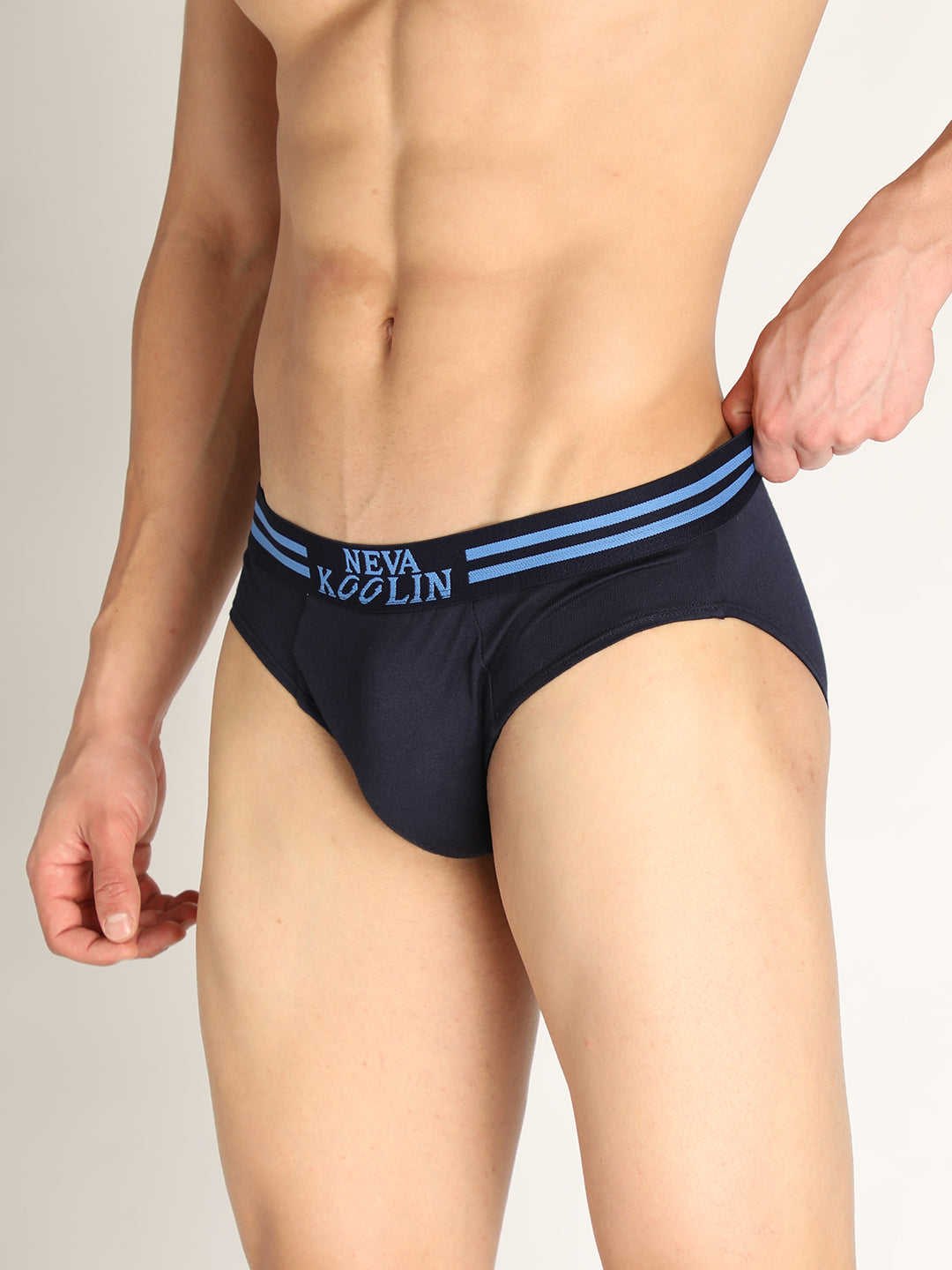 Neva Koolin Men's Solid Underwear Brief in Navy, Air Force, Maroon, Olive Collection (Pack of 4)