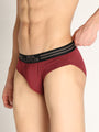 Neva Koolin Men's Solid Underwear Brief in Maroon, Black, Air Force, Dark Grey Collection (Pack of 4)