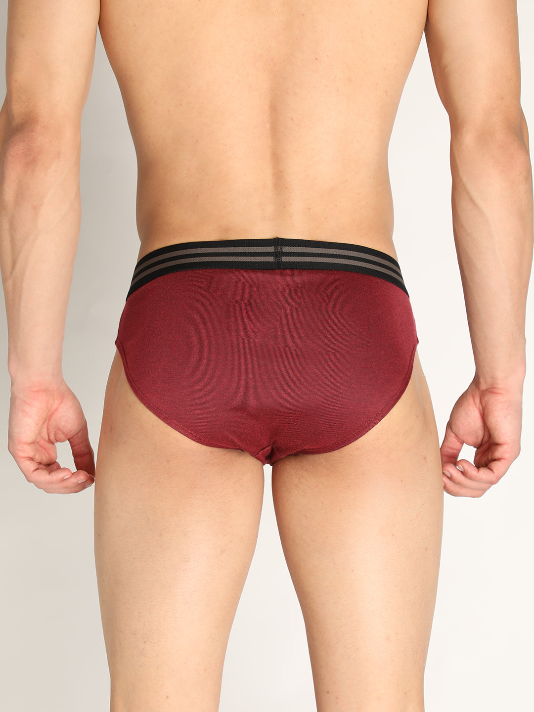 Neva Koolin Men's Solid Underwear Brief in Maroon, Navy, Air Force, Olive Collection (Pack of 4)