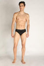 Neva Koolin Men's Solid Underwear Brief in Black, Olive, Navy, and Dark Grey Collection (Pack of 4)