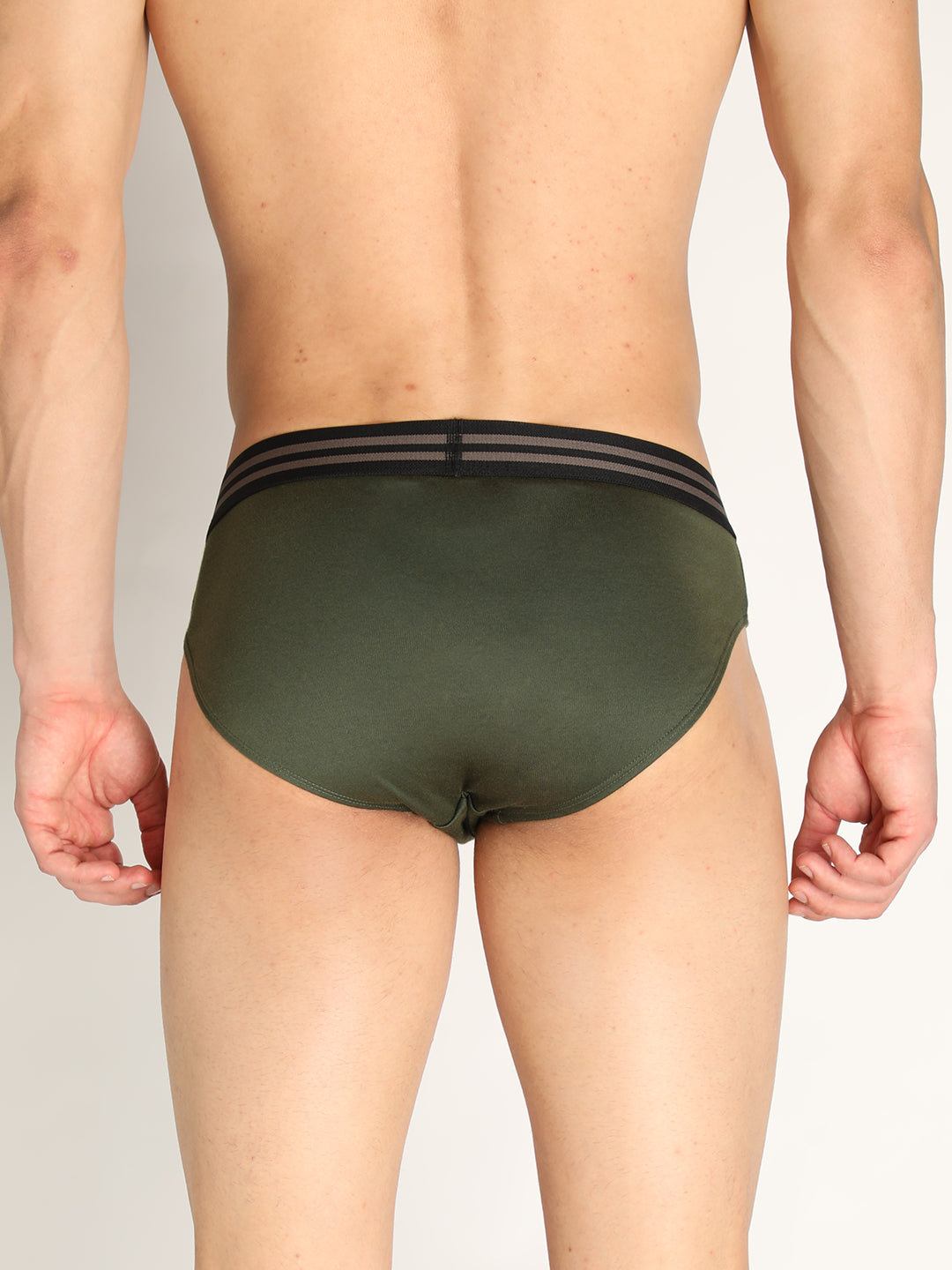 Neva Koolin Men's Solid Underwear Brief in Dark grey, Olive, Air Force, Black Collection (Pack of 4)