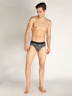 Neva Koolin Men's Printed Underwear Brief - Grey, Pista, Sky, Dark Grey Collection (Pack of 4)