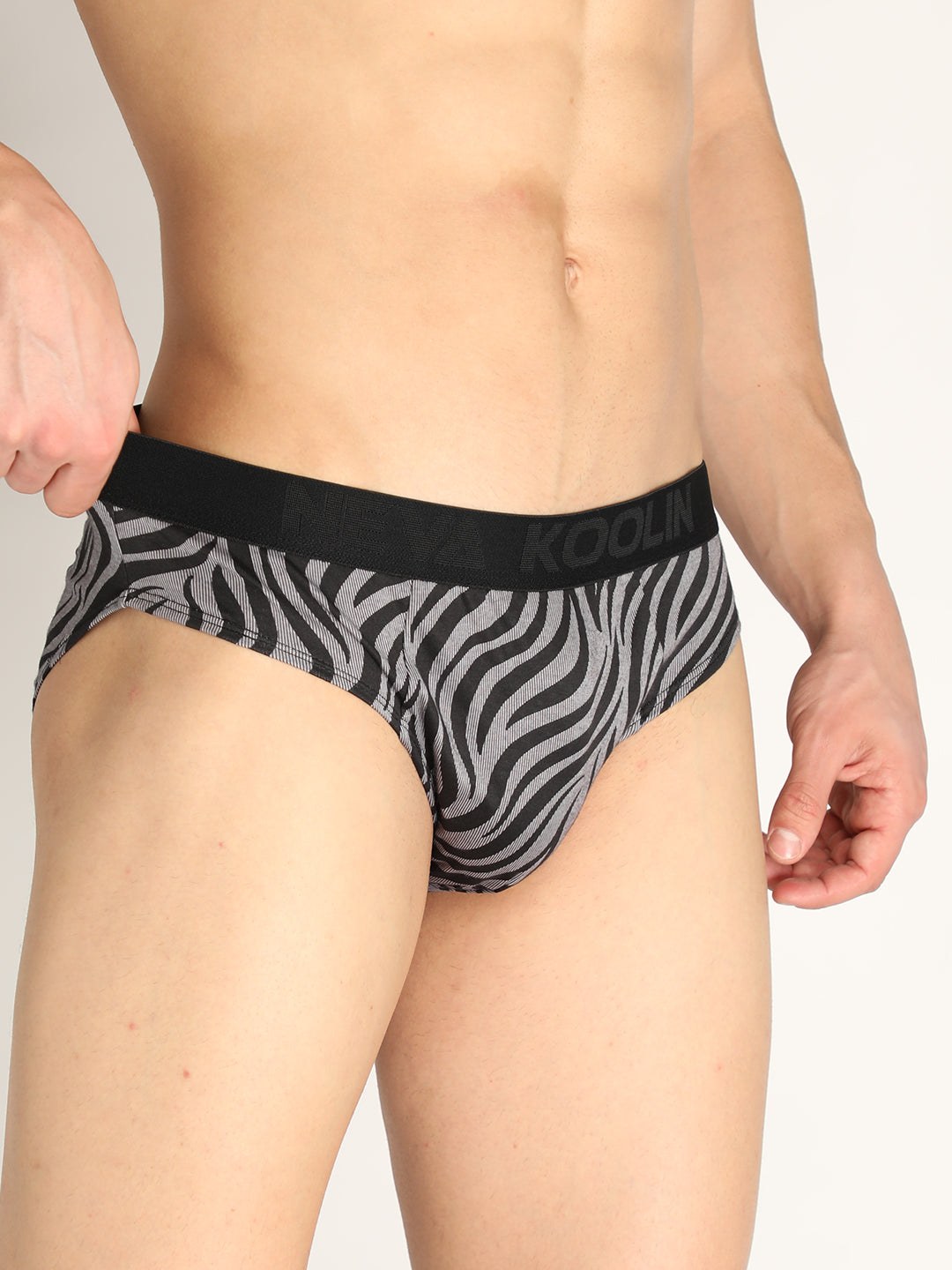 Neva Koolin Men's Printed Underwear/Brief - Sky,White,dark Grey, grey Collection (Pack of 4)