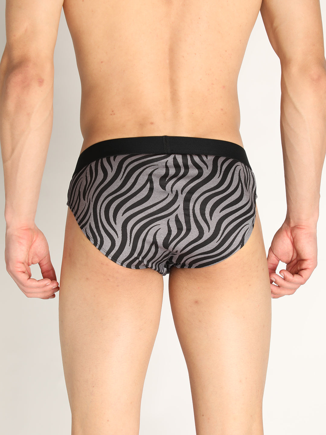 Neva Koolin Men's Printed Underwear Brief - Grey, Pista, Sky, Dark Grey Collection (Pack of 4)