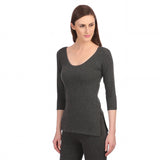 Neva Modal Deep Scoop Neck 3/4th Sleeve Warmer/Thermal Upper for Women