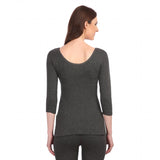 Neva Modal Deep Scoop Neck 3/4th Sleeve Warmer/Thermal Upper for Women